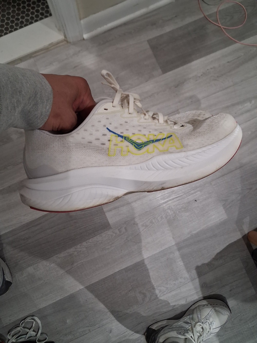 HOKA Mach 6 sneakers in the "White Nimbus Cloud